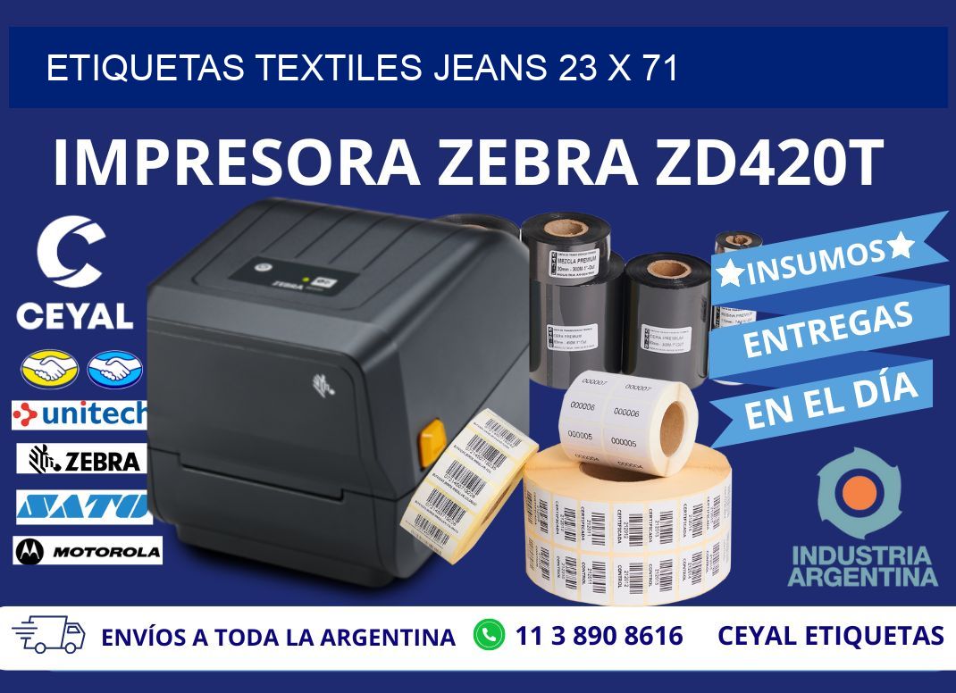 ETIQUETAS TEXTILES JEANS 23 x 71