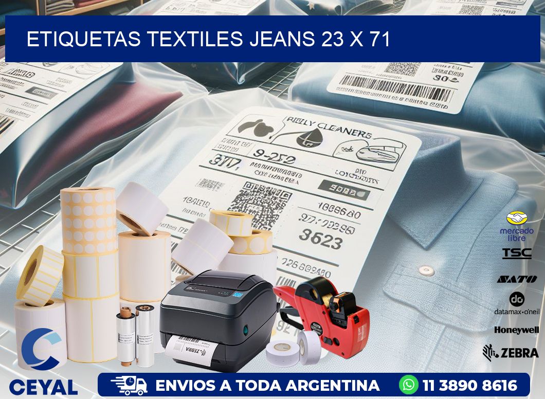 ETIQUETAS TEXTILES JEANS 23 x 71