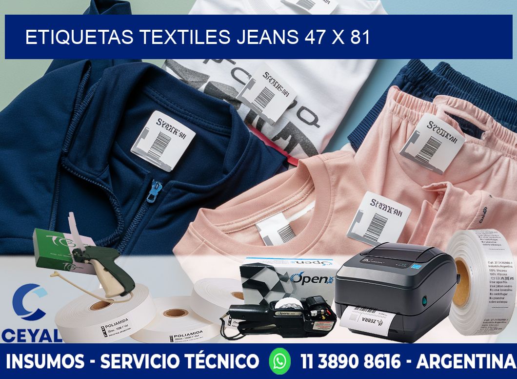 ETIQUETAS TEXTILES JEANS 47 x 81