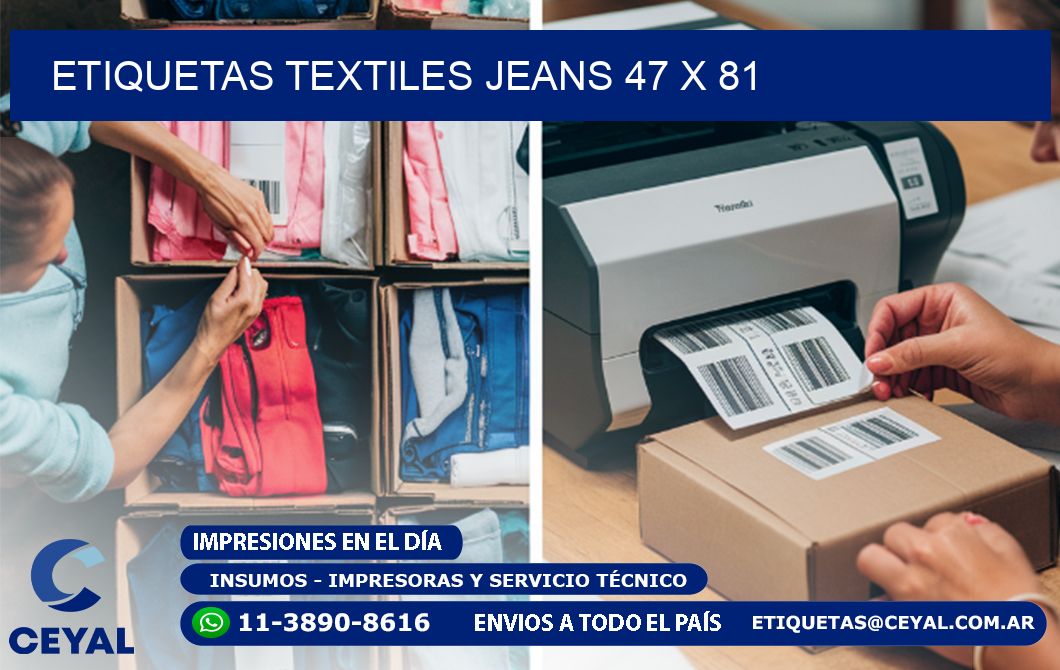 ETIQUETAS TEXTILES JEANS 47 x 81