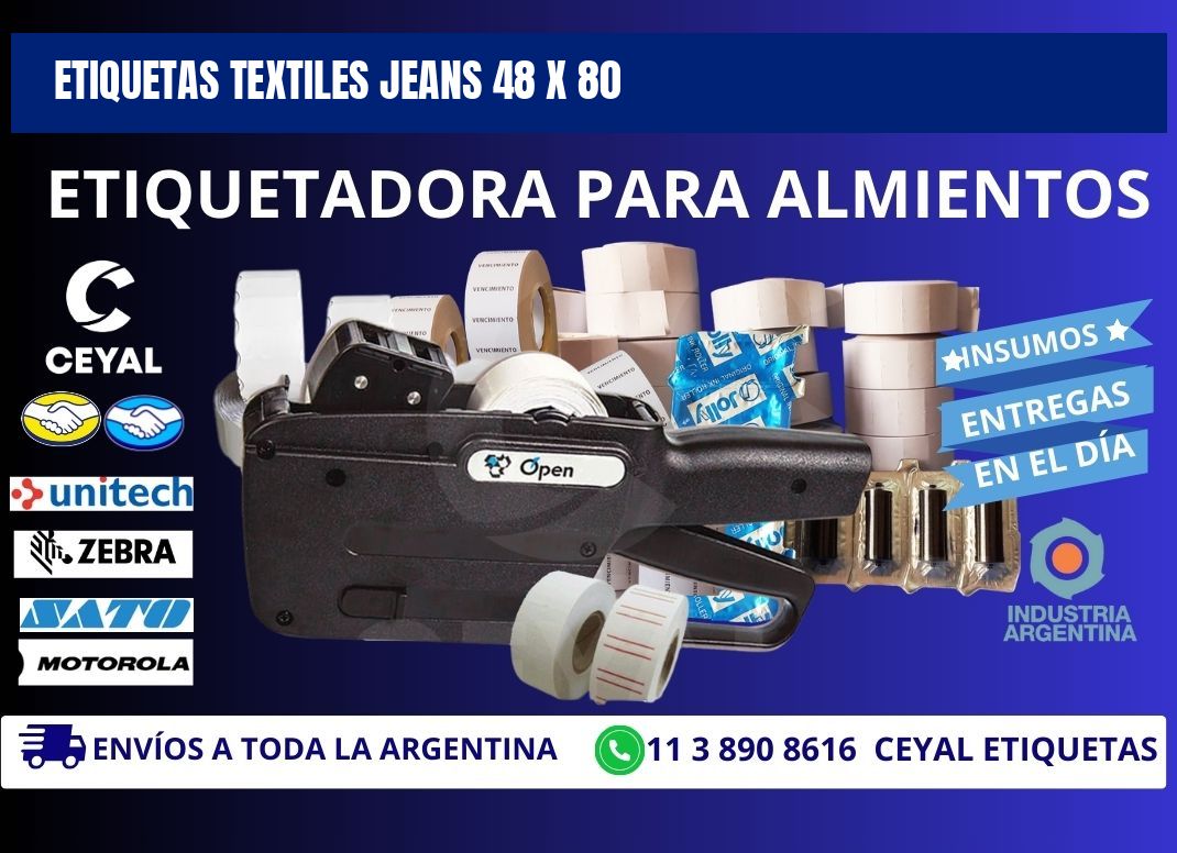 ETIQUETAS TEXTILES JEANS 48 x 80