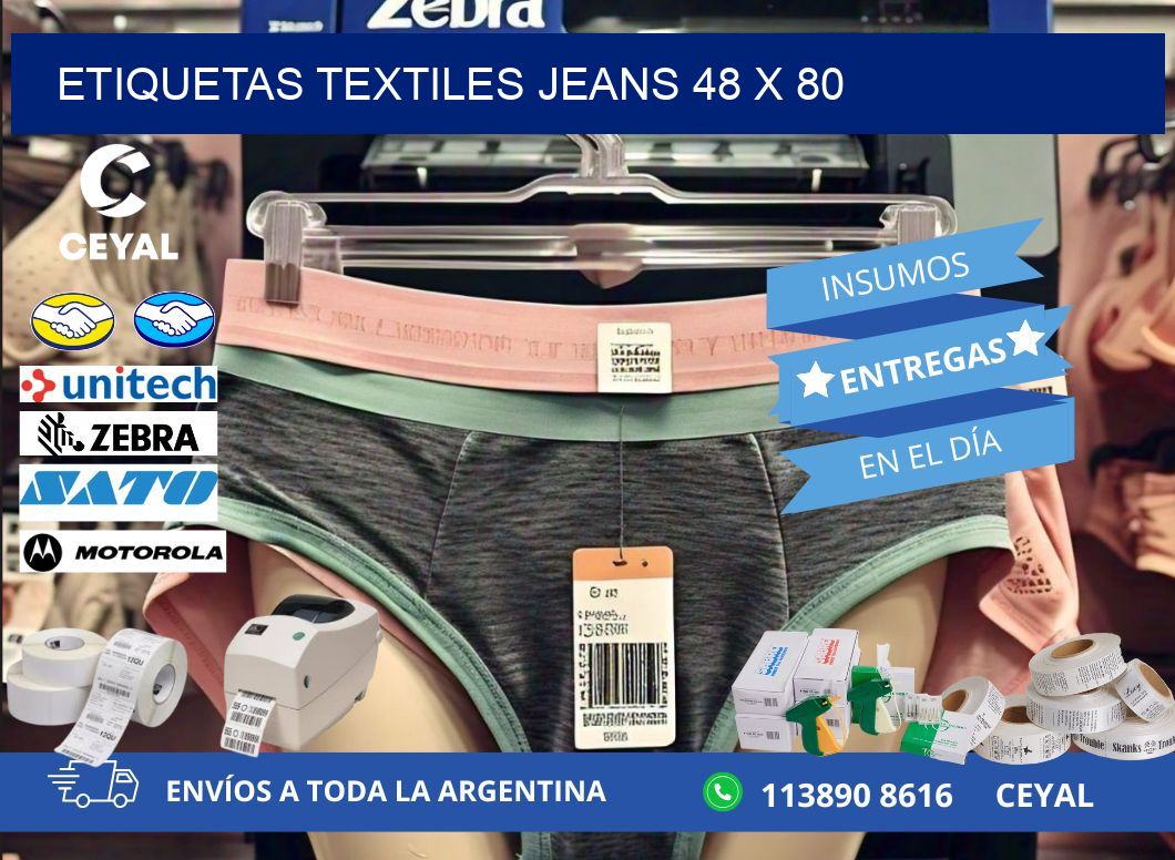 ETIQUETAS TEXTILES JEANS 48 x 80