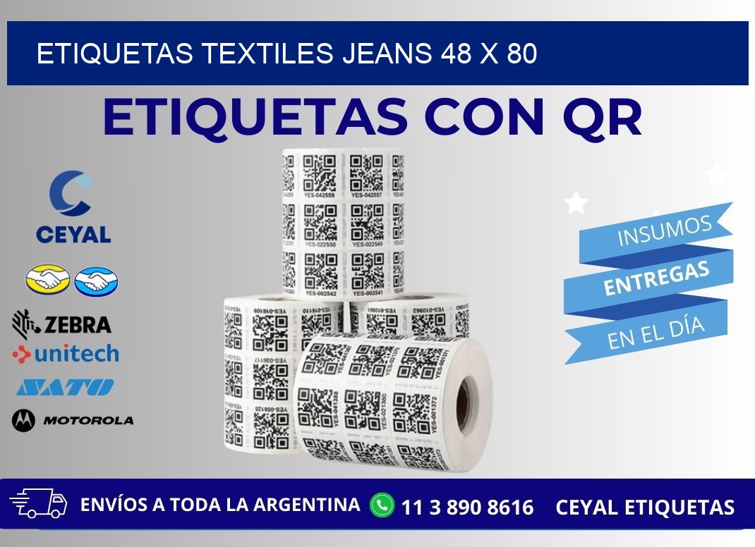 ETIQUETAS TEXTILES JEANS 48 x 80