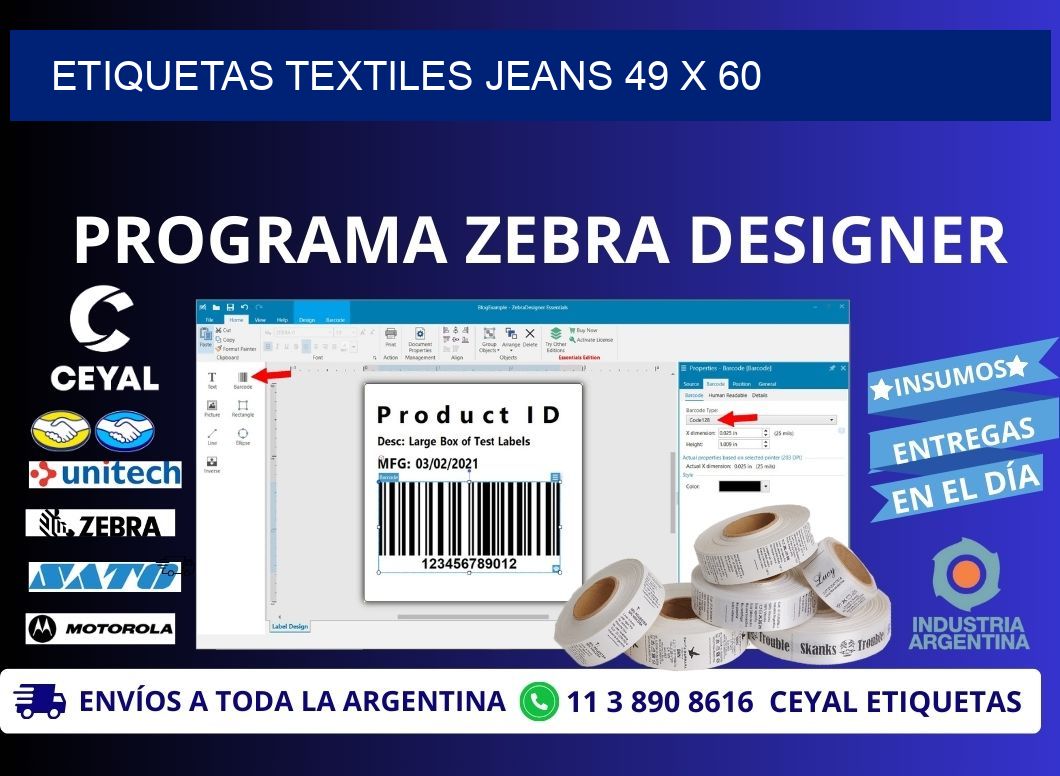 ETIQUETAS TEXTILES JEANS 49 x 60