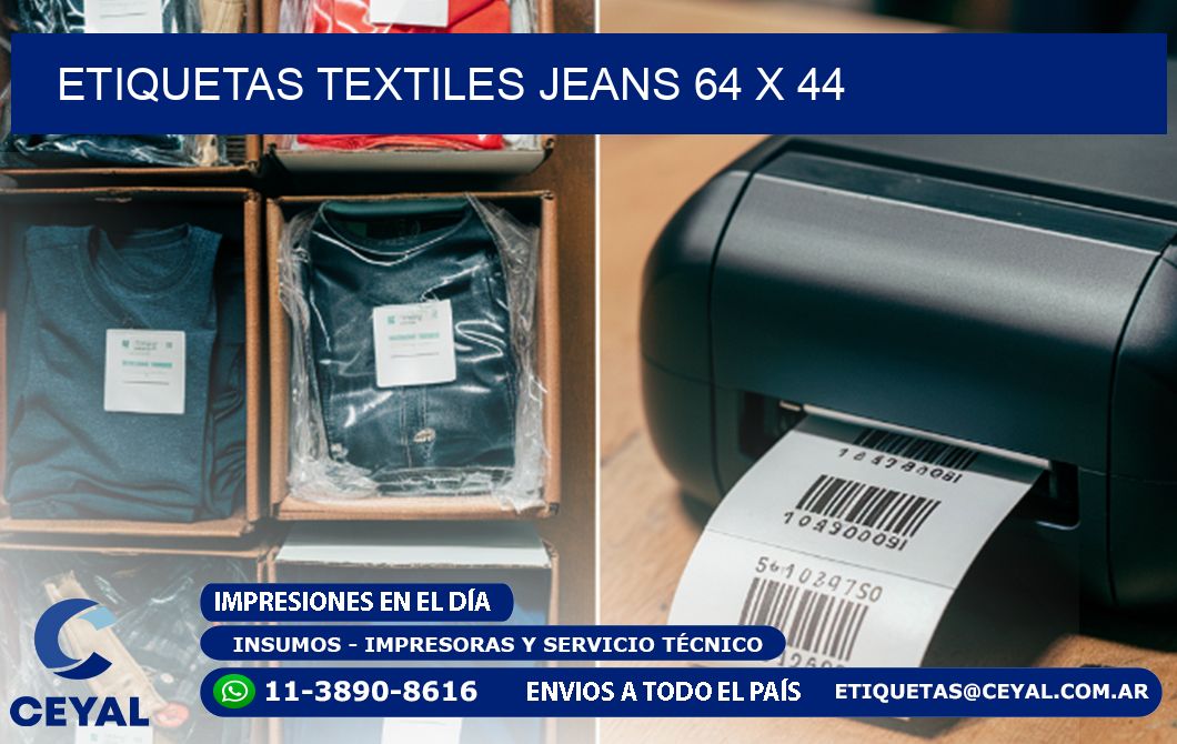 ETIQUETAS TEXTILES JEANS 64 x 44