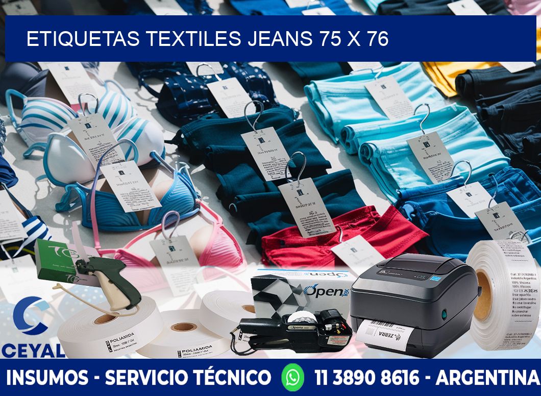 ETIQUETAS TEXTILES JEANS 75 x 76
