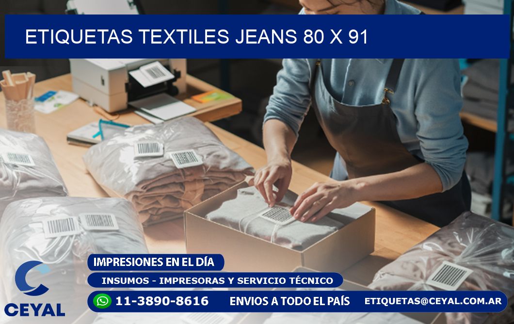 ETIQUETAS TEXTILES JEANS 80 x 91