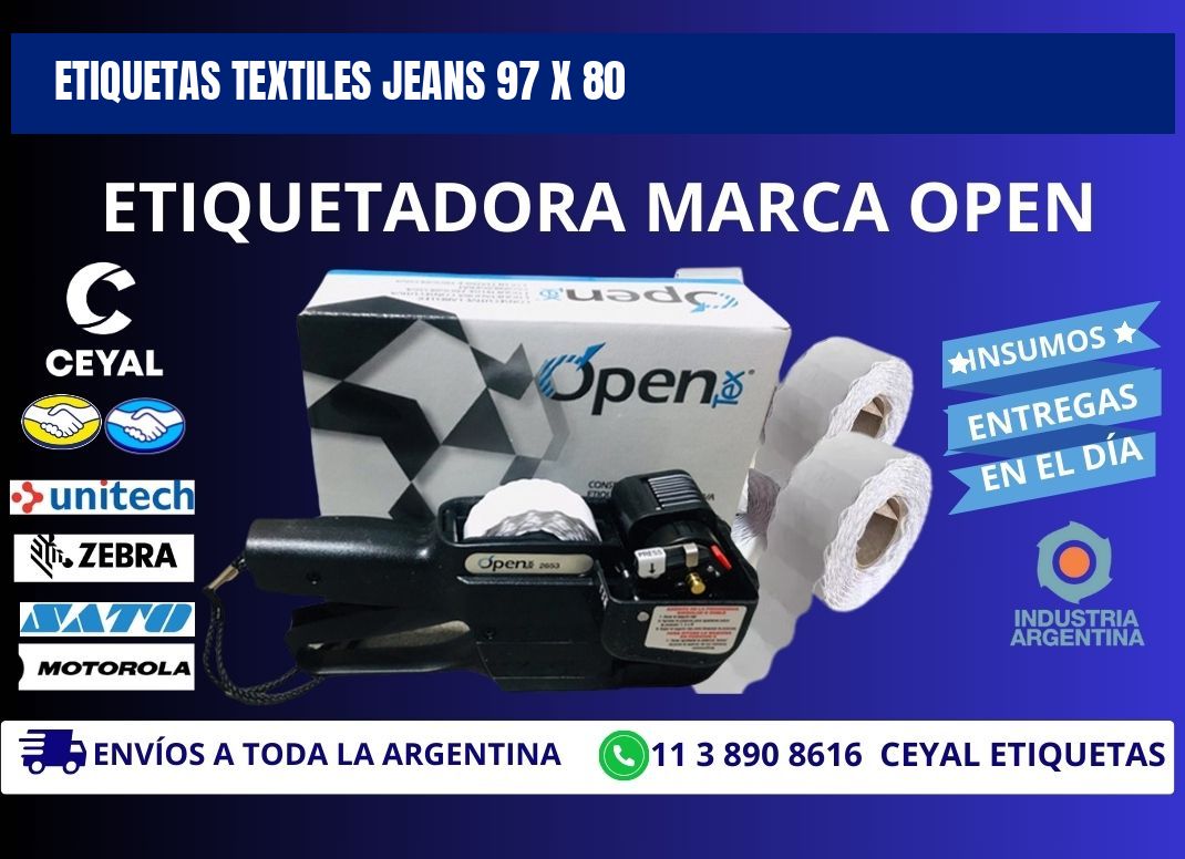 ETIQUETAS TEXTILES JEANS 97 x 80