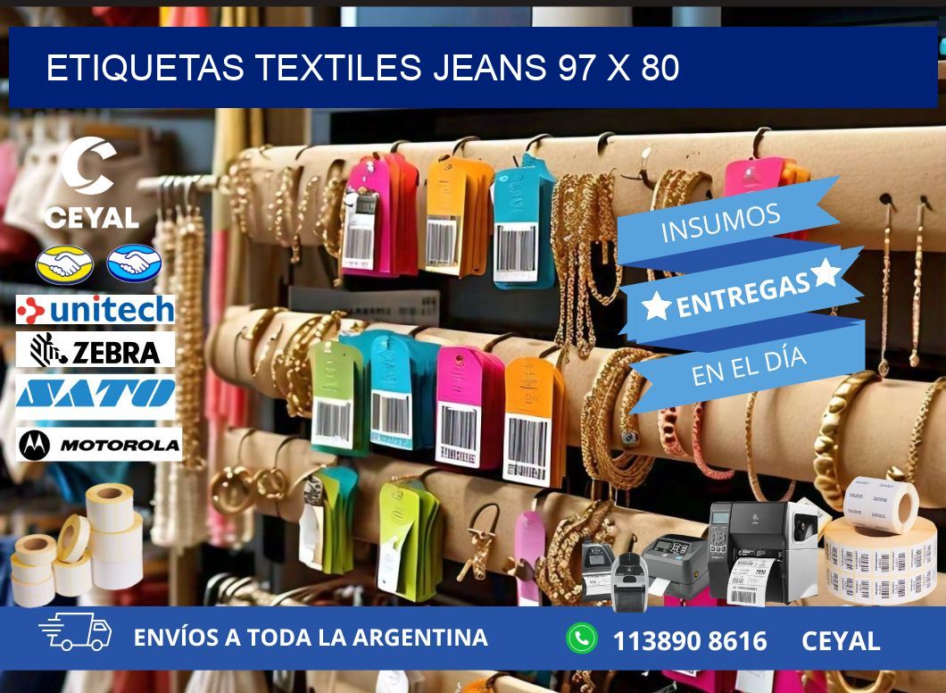 ETIQUETAS TEXTILES JEANS 97 x 80