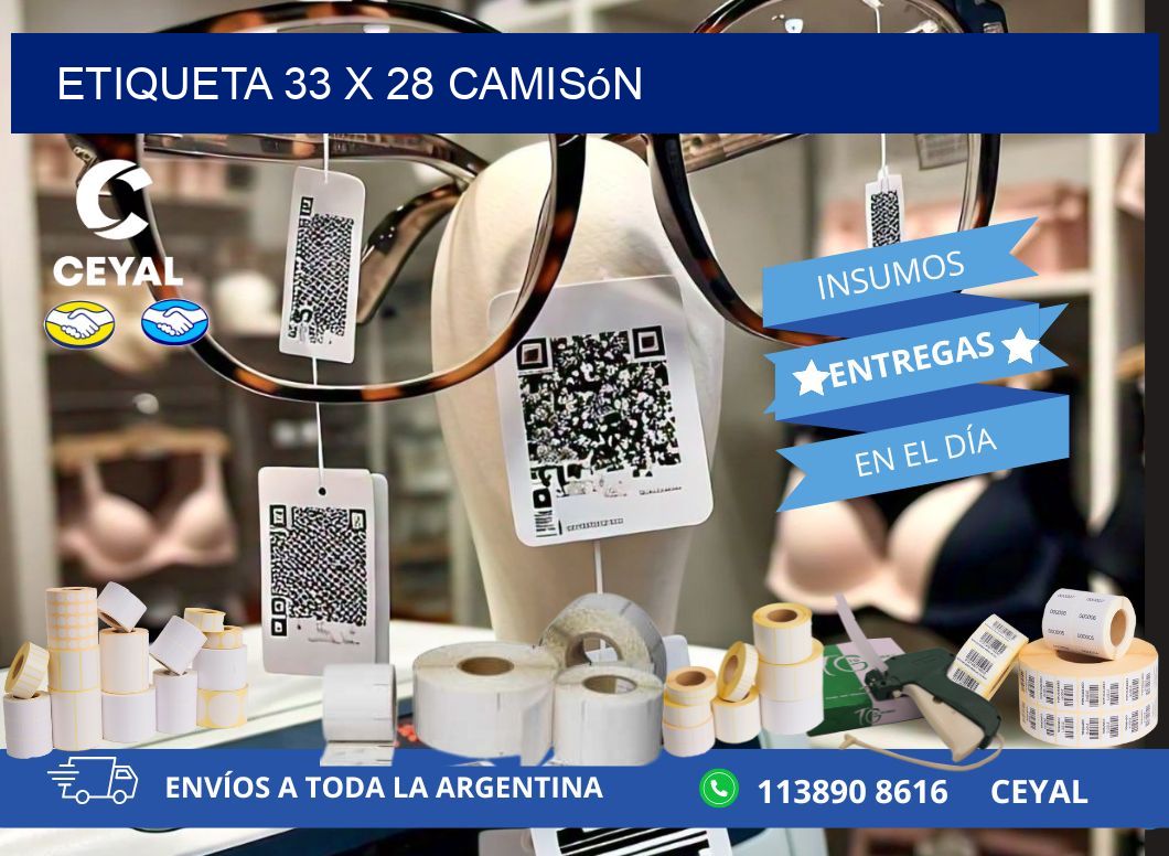Etiqueta 33 x 28 camisón