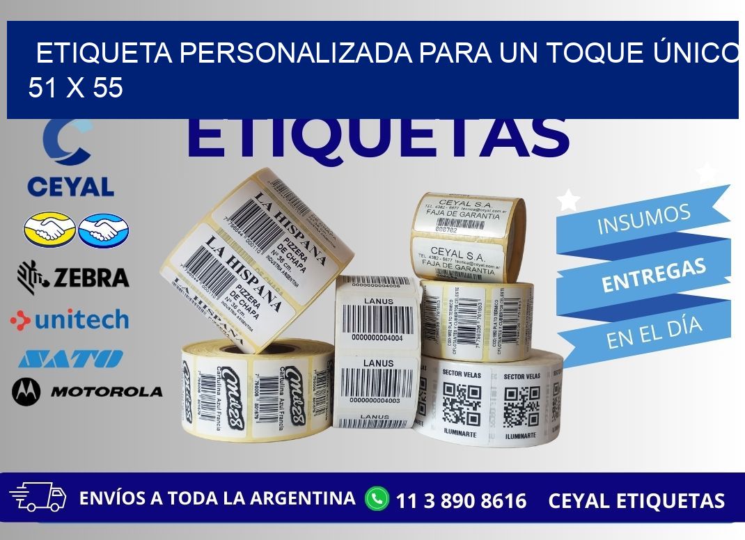 Etiqueta Personalizada para un Toque Único 51 x 55