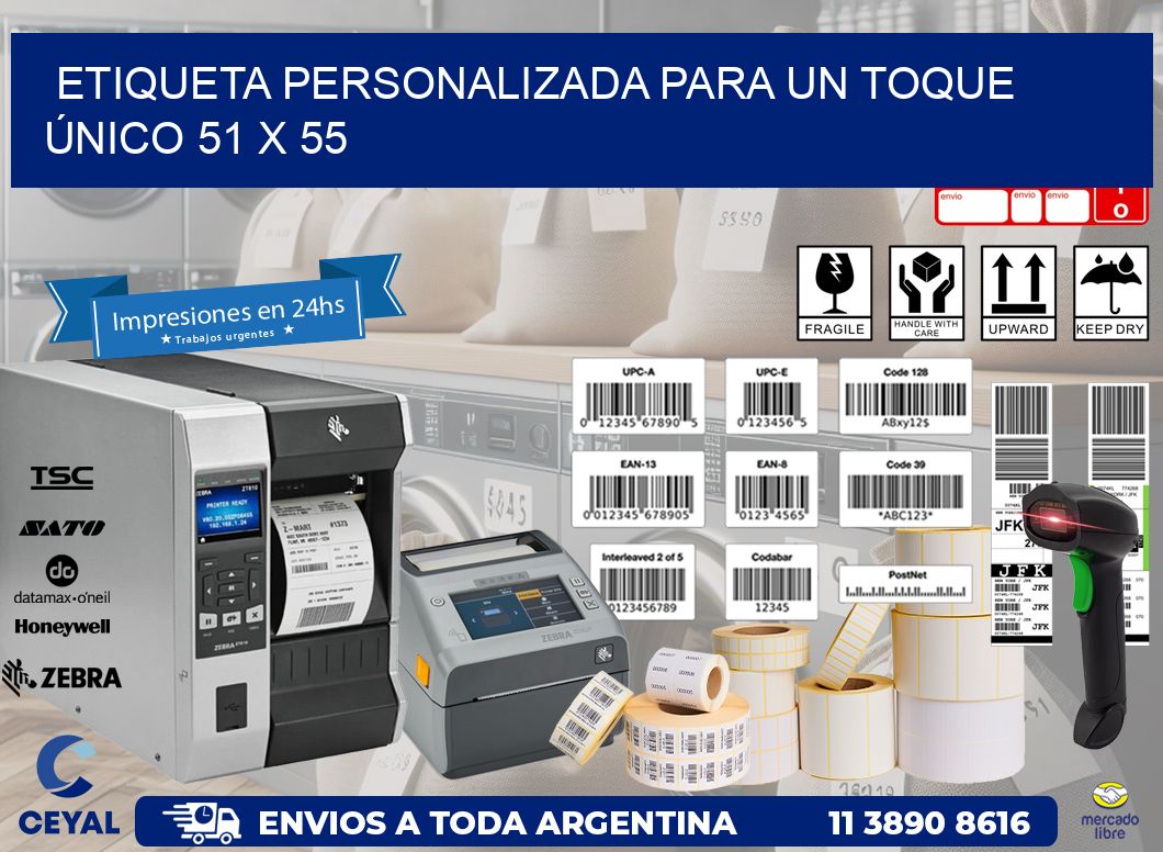 Etiqueta Personalizada para un Toque Único 51 x 55
