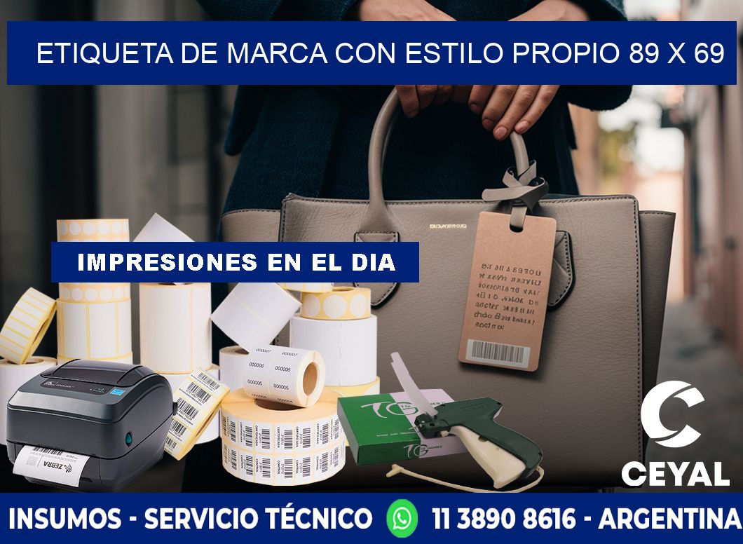 Etiqueta de Marca con Estilo Propio 89 x 69