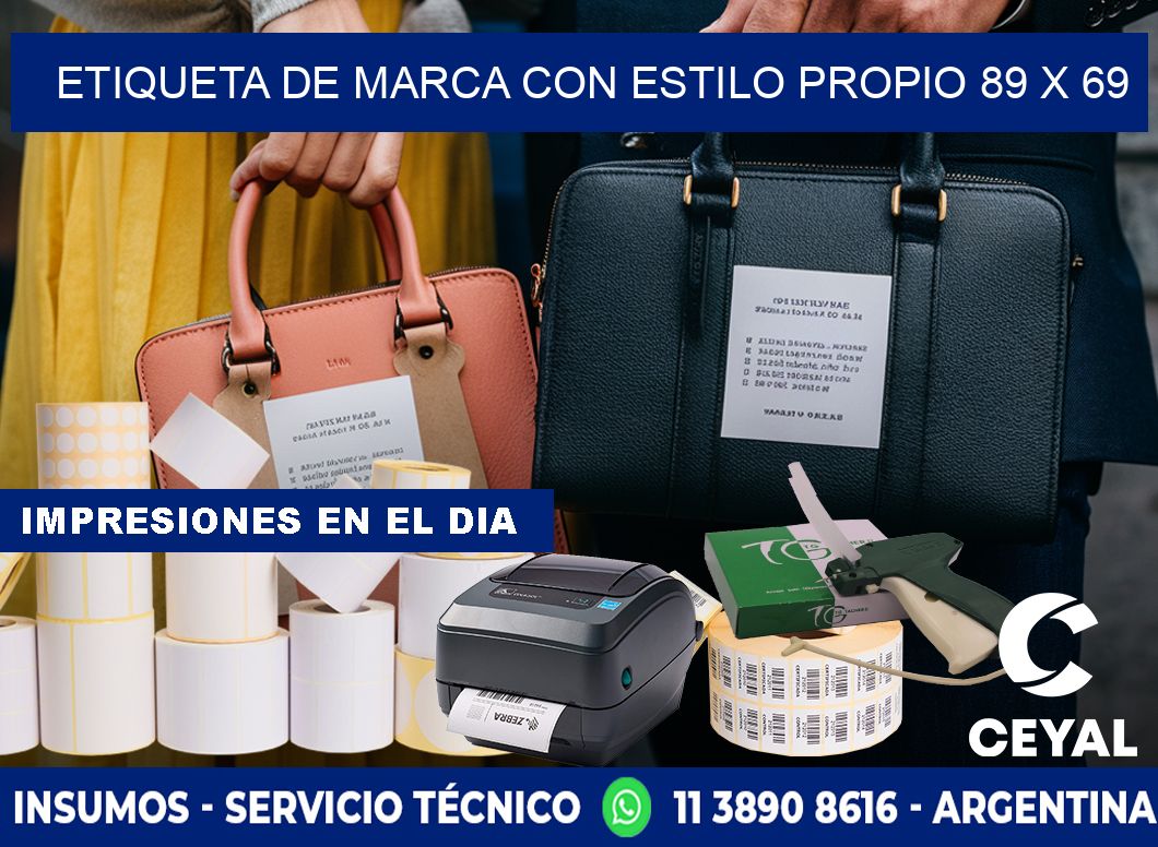 Etiqueta de Marca con Estilo Propio 89 x 69