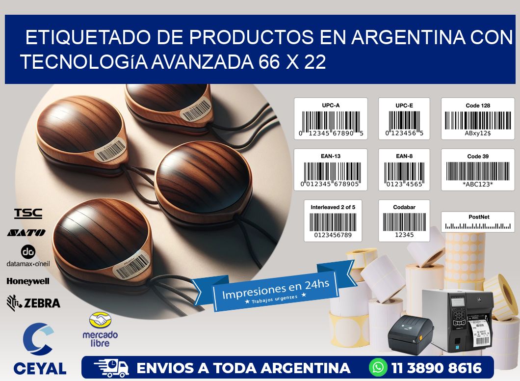 Etiquetado de Productos en Argentina con Tecnología Avanzada 66 x 22