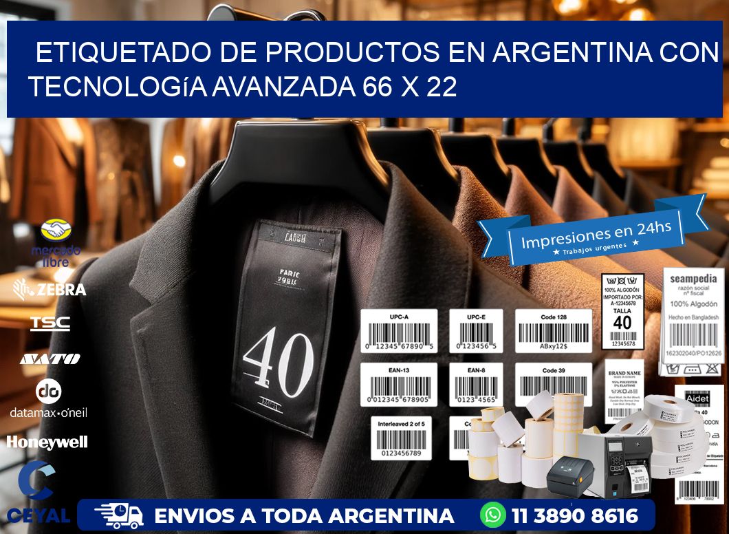 Etiquetado de Productos en Argentina con Tecnología Avanzada 66 x 22
