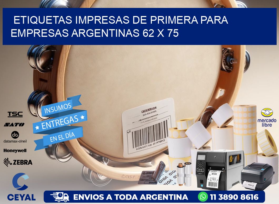 Etiquetas Impresas de Primera para Empresas Argentinas 62 x 75