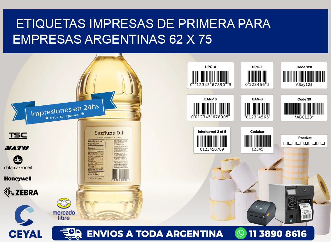 Etiquetas Impresas de Primera para Empresas Argentinas 62 x 75