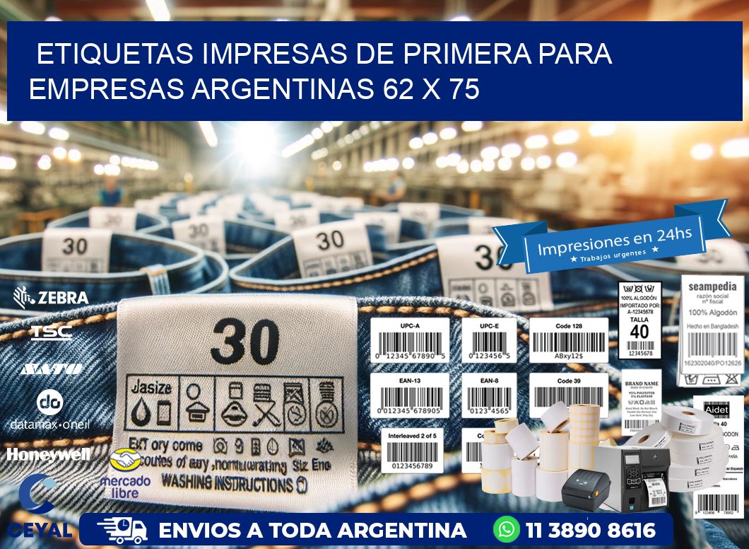 Etiquetas Impresas de Primera para Empresas Argentinas 62 x 75