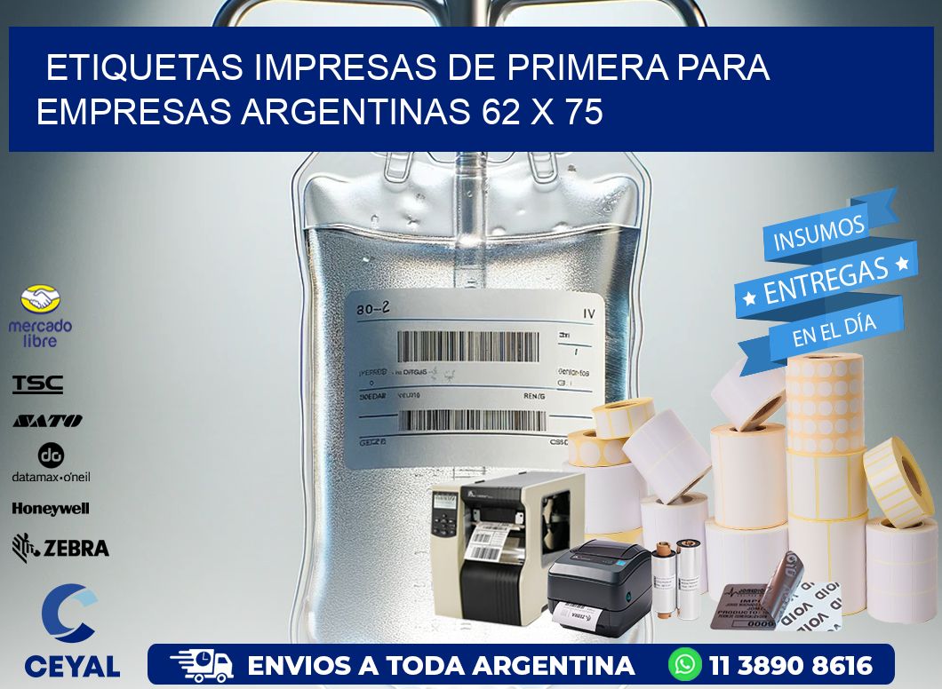 Etiquetas Impresas de Primera para Empresas Argentinas 62 x 75