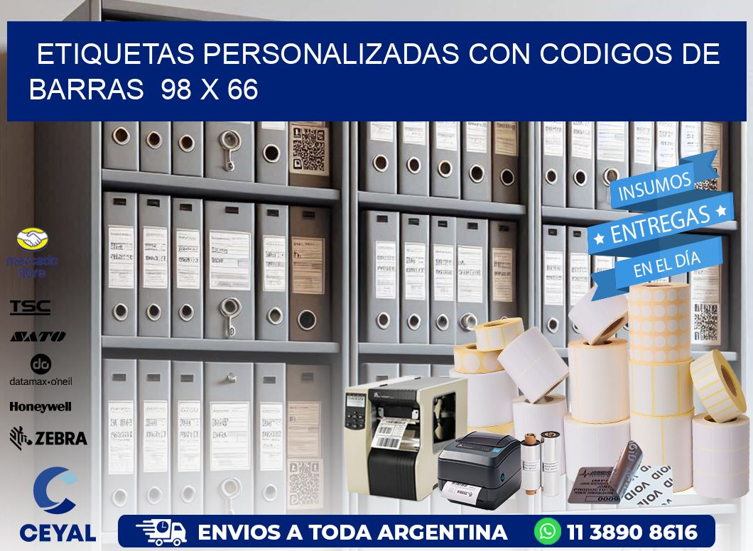 Etiquetas Personalizadas con Codigos de Barras 98 x 66