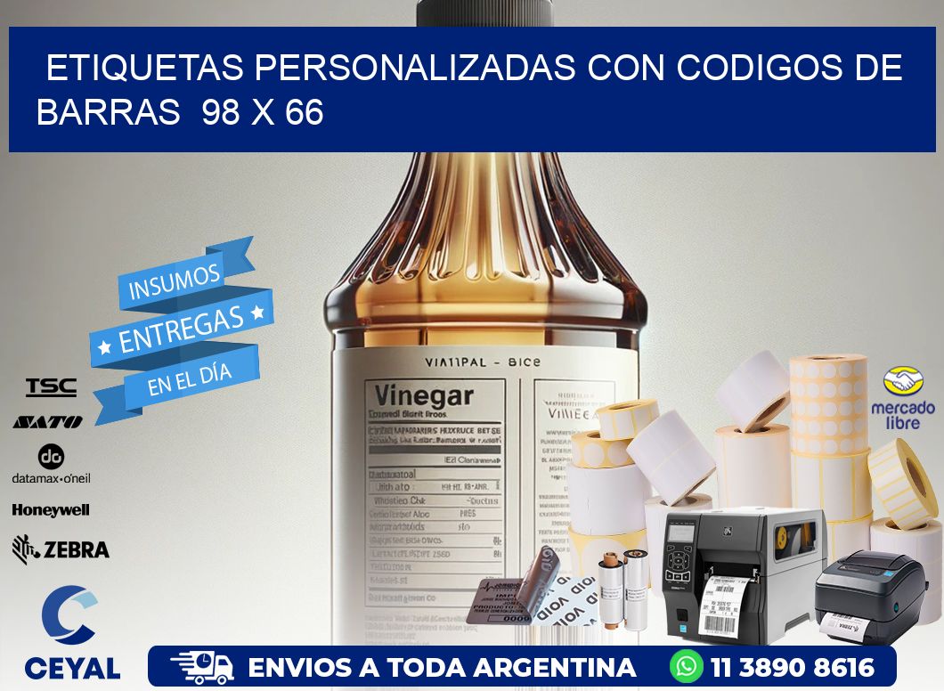 Etiquetas Personalizadas con Codigos de Barras 98 x 66