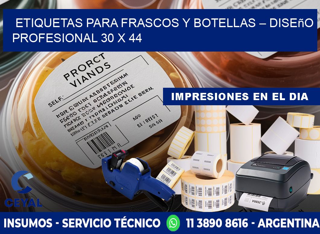 Etiquetas para frascos y botellas – Diseño profesional 30 x 44