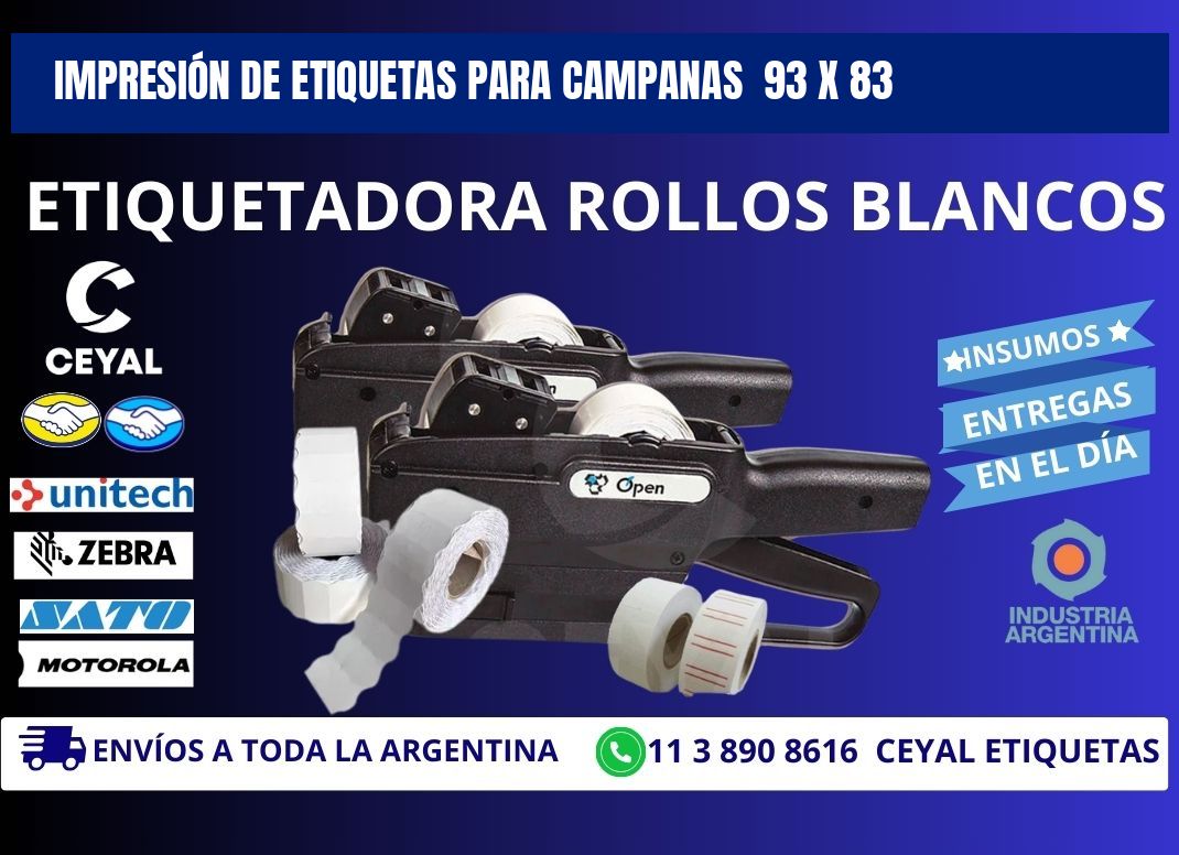IMPRESIÓN DE ETIQUETAS PARA CAMPANAS 93 x 83