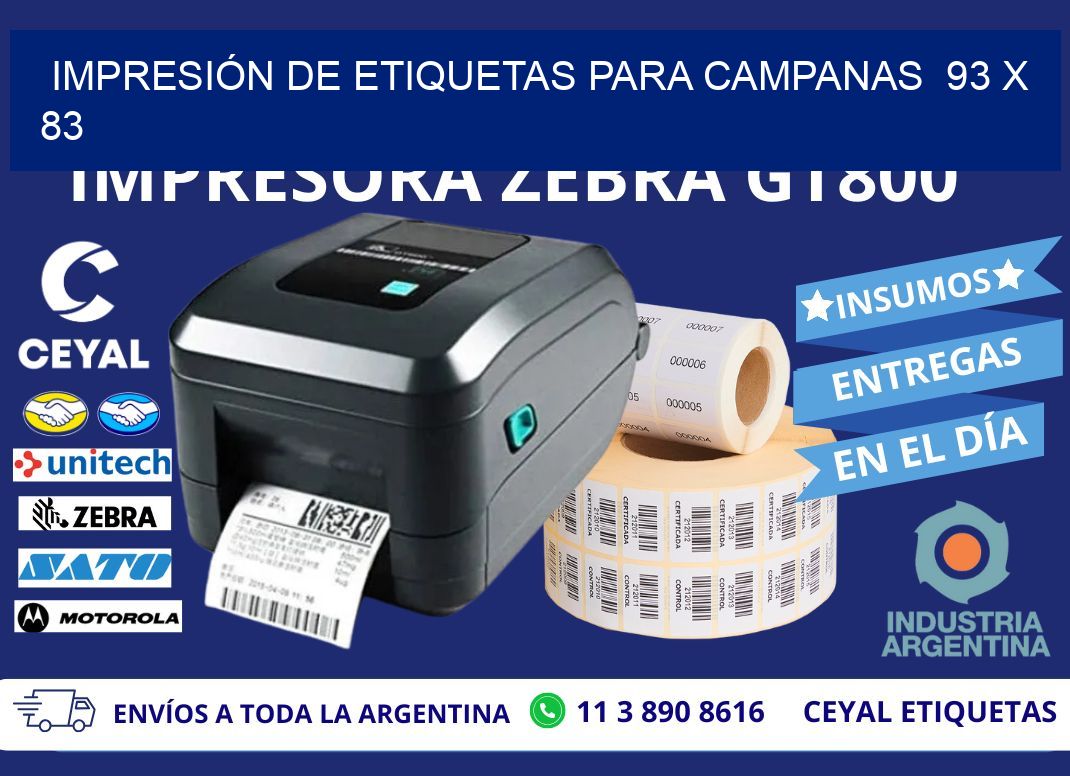 IMPRESIÓN DE ETIQUETAS PARA CAMPANAS 93 x 83