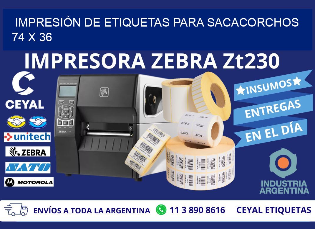 IMPRESIÓN DE ETIQUETAS PARA SACACORCHOS 74 x 36