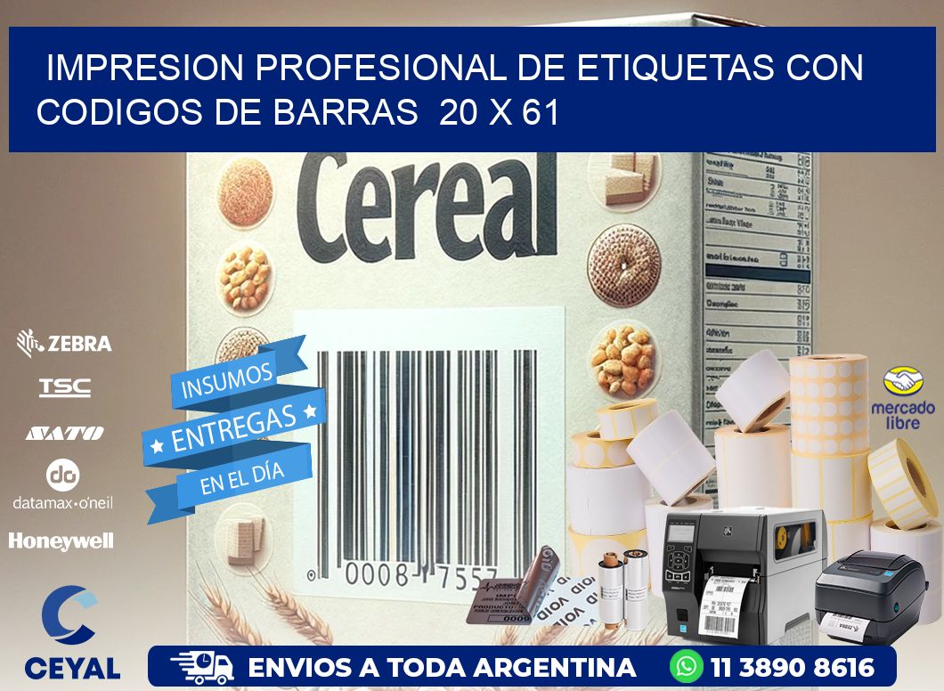 Impresion Profesional de Etiquetas con Codigos de Barras 20 x 61