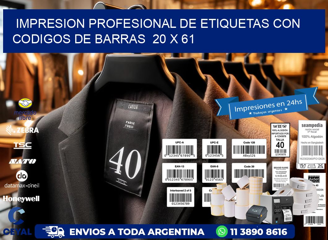 Impresion Profesional de Etiquetas con Codigos de Barras 20 x 61