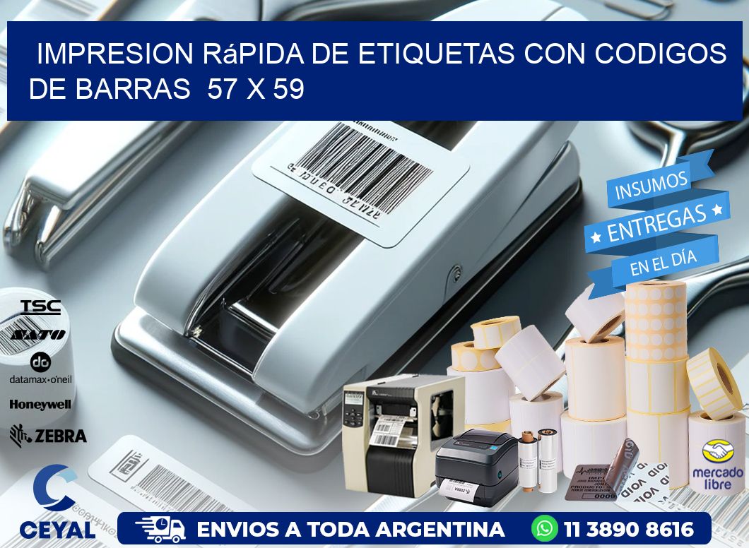 Impresion Rápida de Etiquetas con Codigos de Barras 57 x 59