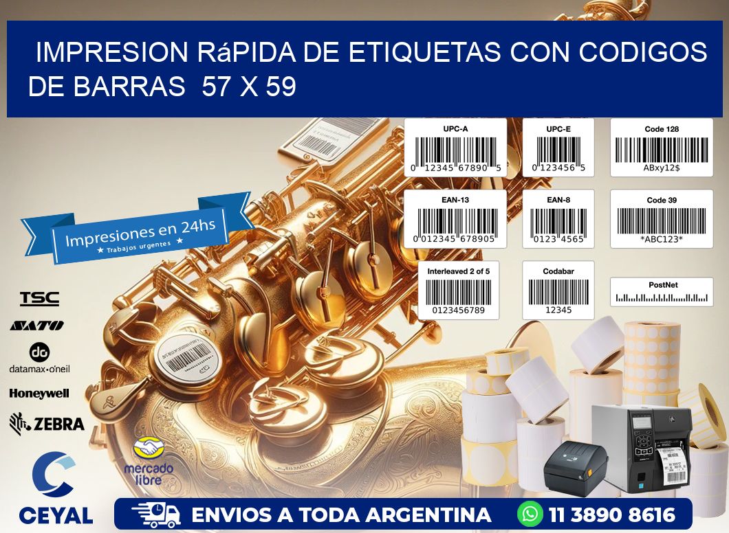 Impresion Rápida de Etiquetas con Codigos de Barras 57 x 59