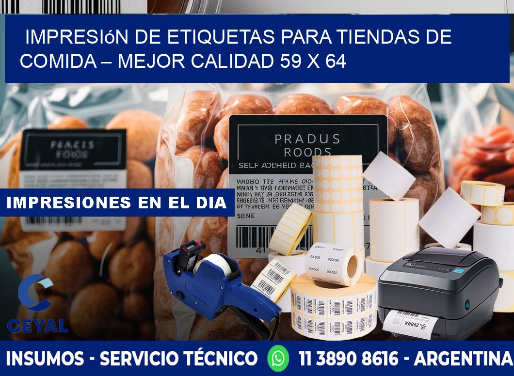 Impresión de etiquetas para tiendas de comida – Mejor calidad 59 x 64