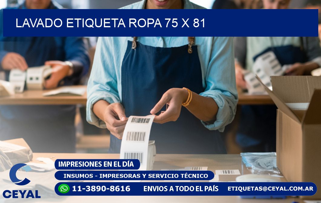 LAVADO ETIQUETA ROPA 75 x 81