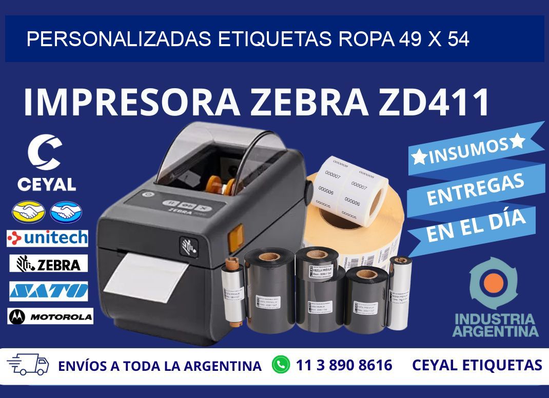 PERSONALIZADAS ETIQUETAS ROPA 49 x 54