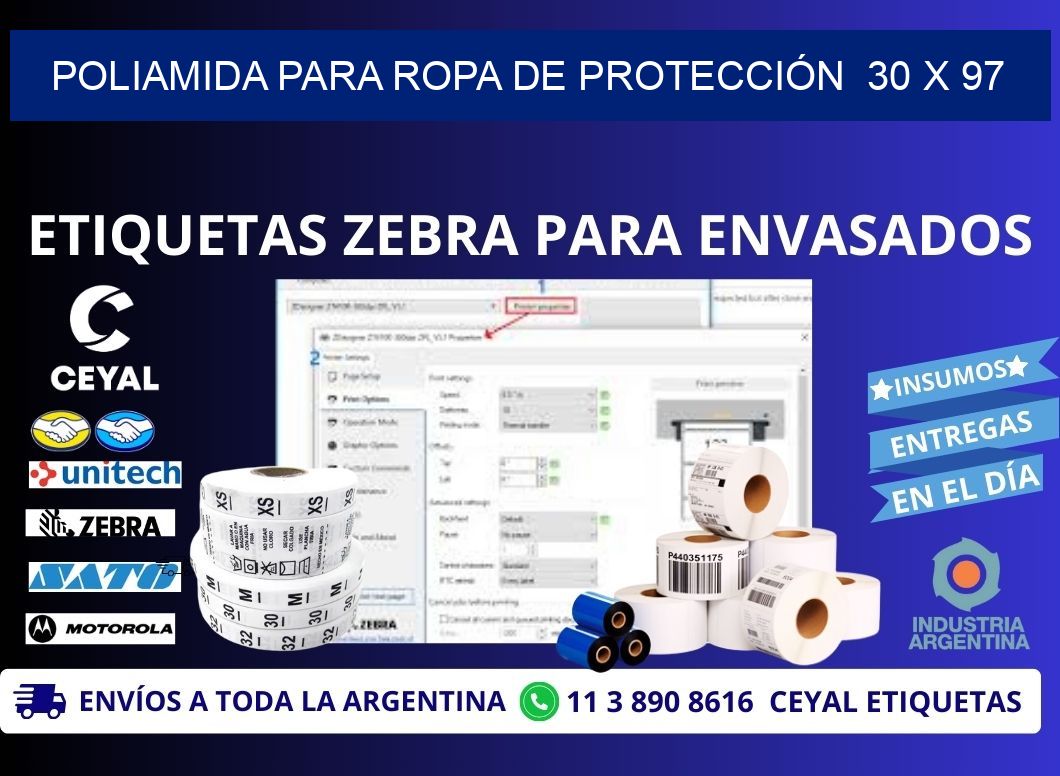 POLIAMIDA PARA ROPA DE PROTECCIÓN 30 x 97