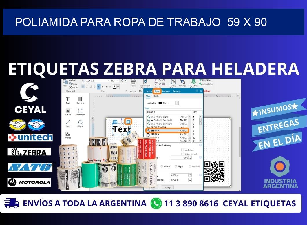 POLIAMIDA PARA ROPA DE TRABAJO 59 x 90