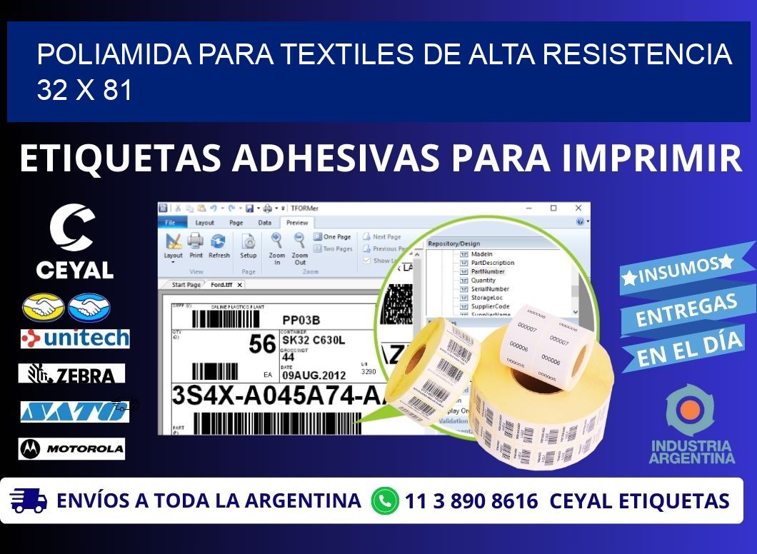 POLIAMIDA PARA TEXTILES DE ALTA RESISTENCIA 32 x 81