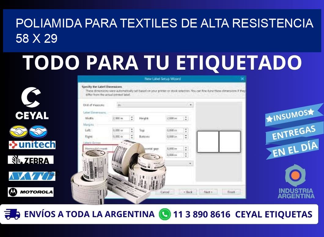 POLIAMIDA PARA TEXTILES DE ALTA RESISTENCIA 58 x 29