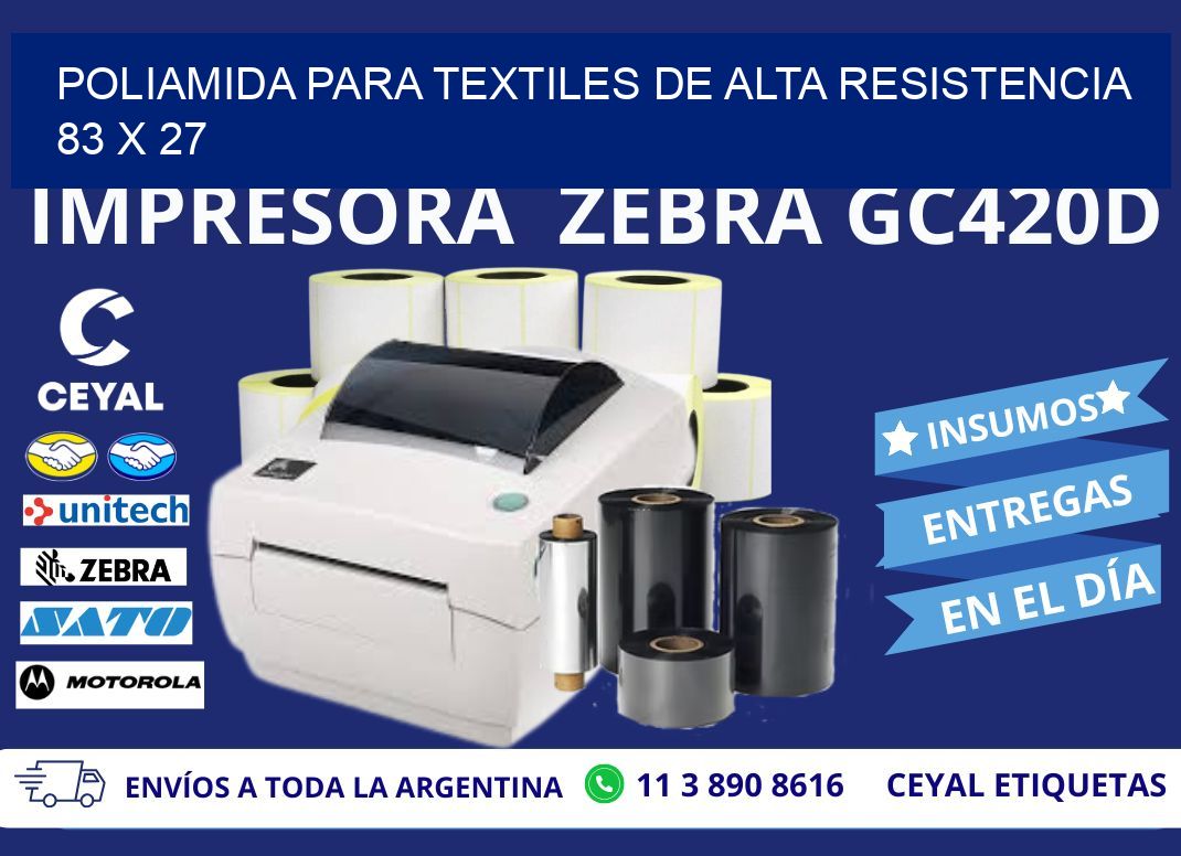 POLIAMIDA PARA TEXTILES DE ALTA RESISTENCIA 83 x 27