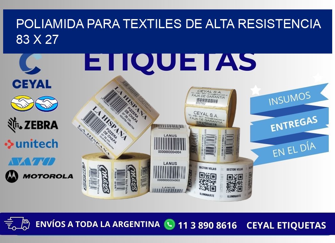 POLIAMIDA PARA TEXTILES DE ALTA RESISTENCIA 83 x 27