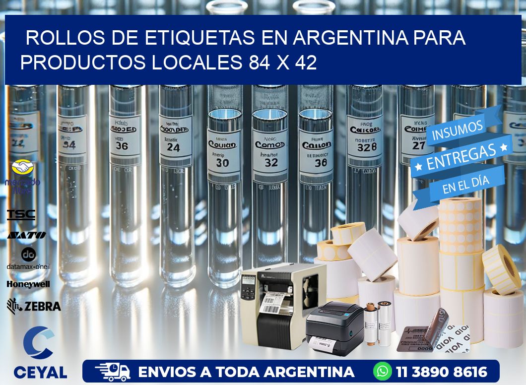 Rollos de Etiquetas en Argentina para Productos Locales 84 x 42