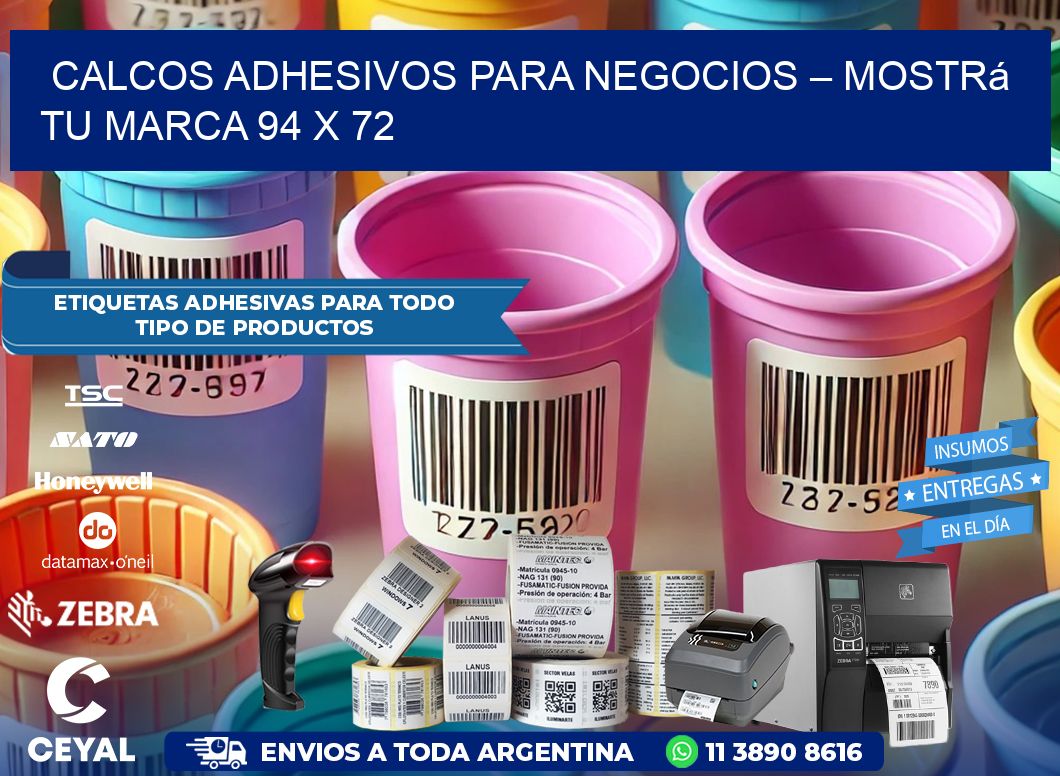 Calcos Adhesivos para Negocios – Mostrá Tu Marca 94 x 72