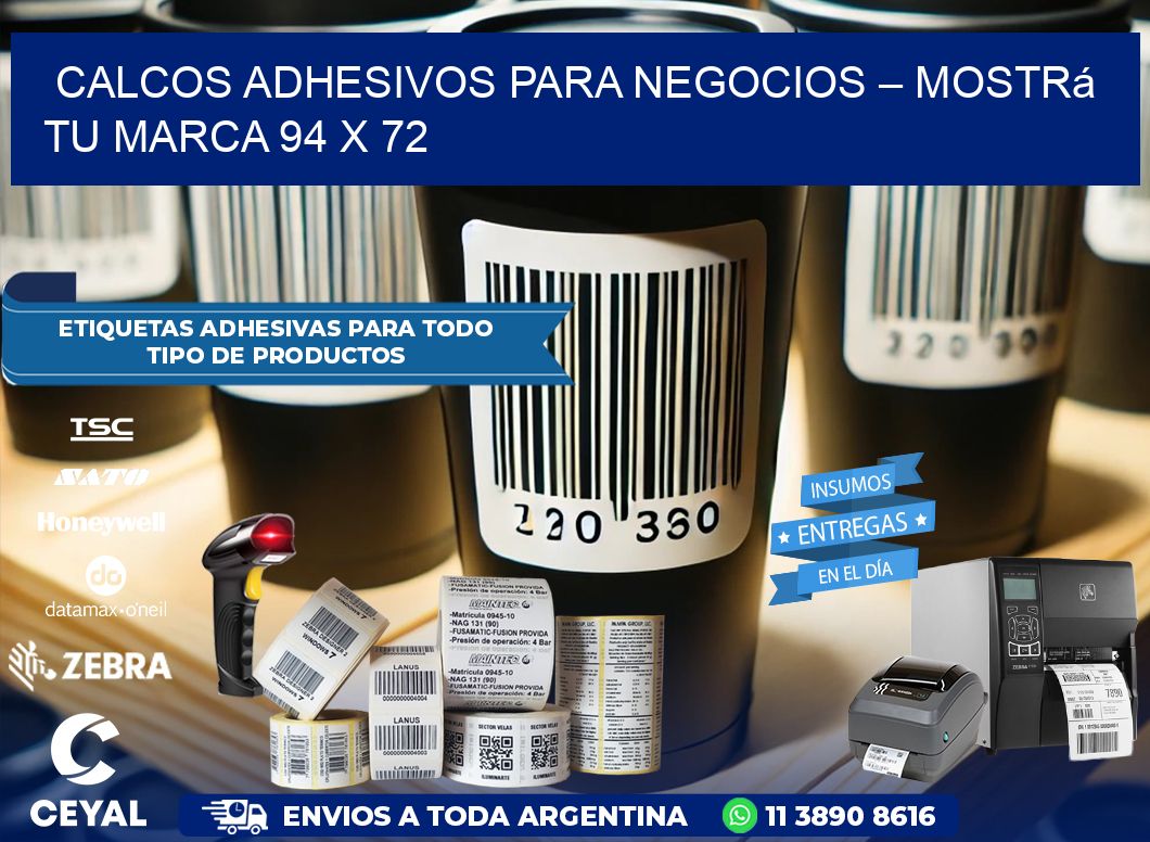 Calcos Adhesivos para Negocios – Mostrá Tu Marca 94 x 72