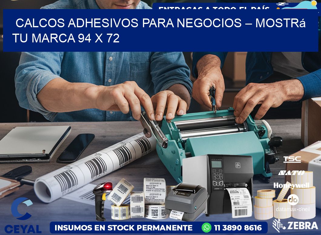 Calcos Adhesivos para Negocios – Mostrá Tu Marca 94 x 72