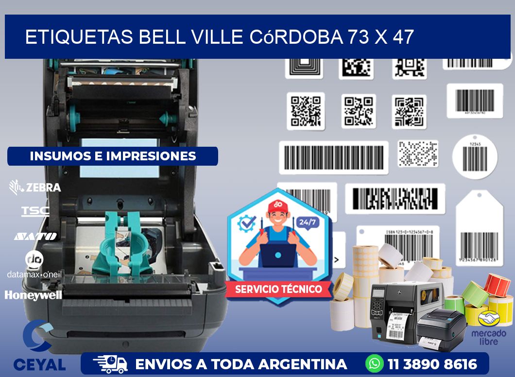 Etiquetas Bell Ville Córdoba 73 x 47