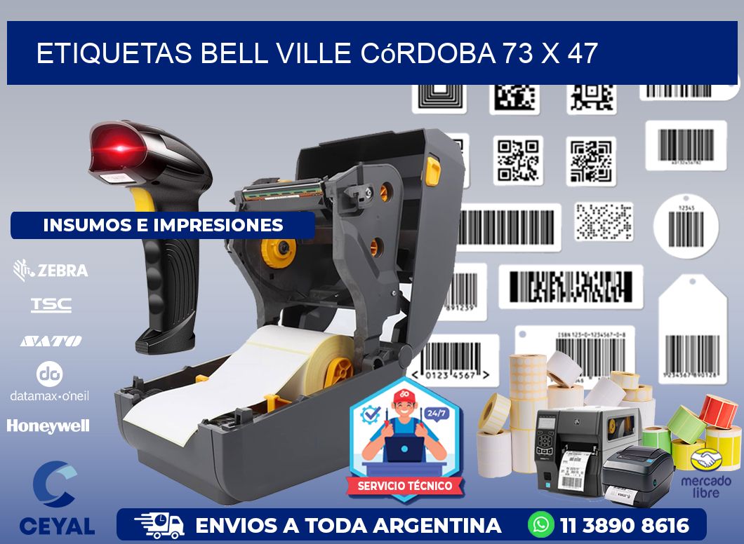 Etiquetas Bell Ville Córdoba 73 x 47