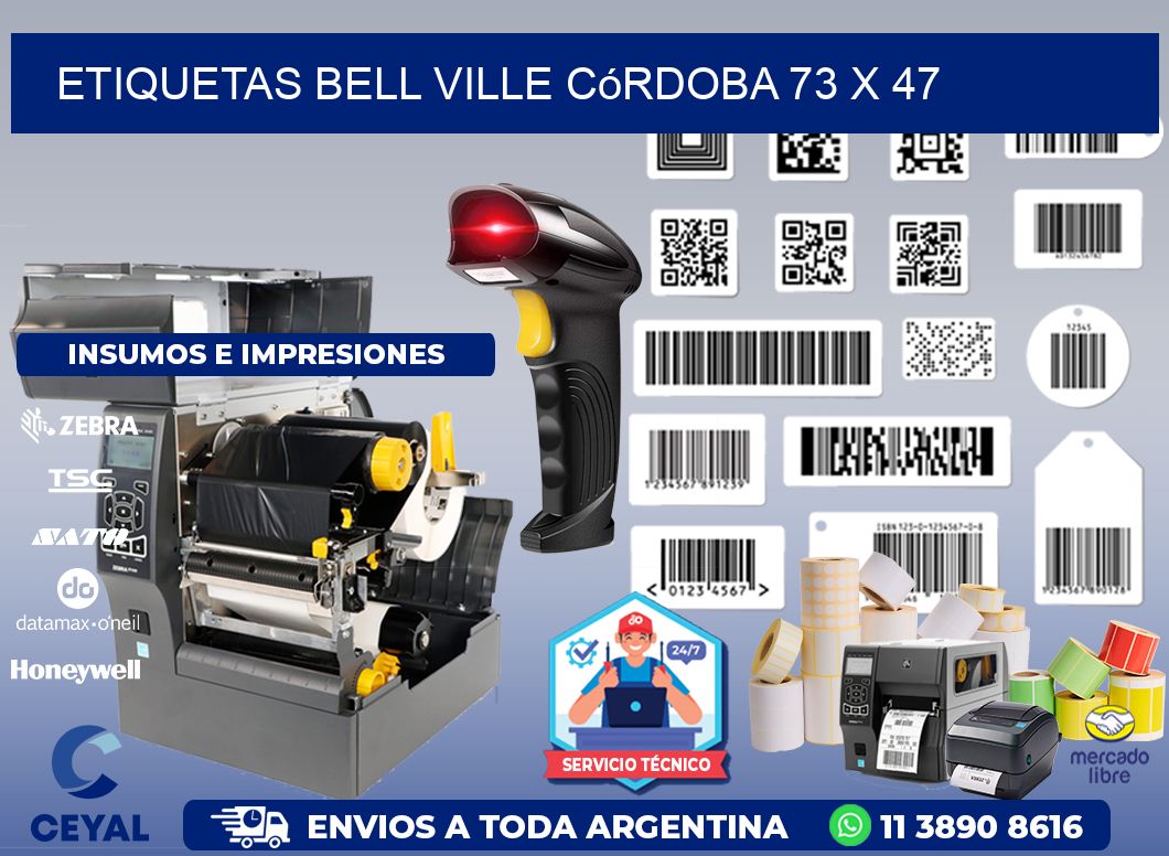 Etiquetas Bell Ville Córdoba 73 x 47